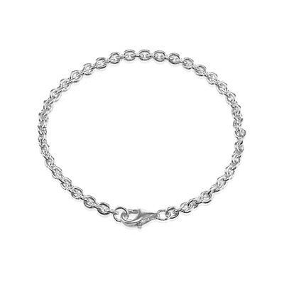 #ad 4mm Oval Link Chain Bracelet in Sterling Silver 8 Inches $24.99
