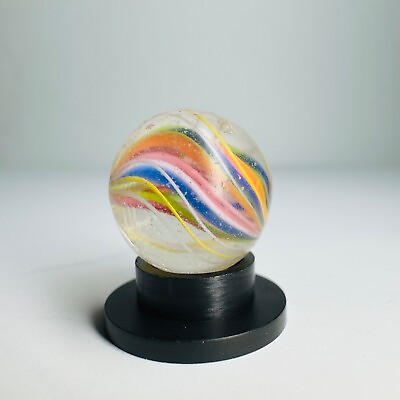 #ad .55” 35 64 Antique German Banded Marble Divided Razor Core Multi Color Swirl $15.95
