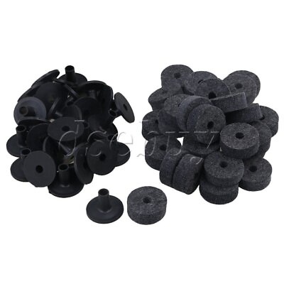 #ad 20 Sets Of Drum Accessories Drum Cymbals Cotton Pad Hosting Black $17.02