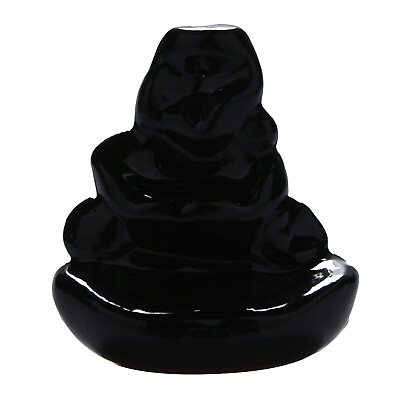 #ad Ceramic Smoke Backflow Waterfall Incense Burner Censer Holder Decor Free 60 Cone $9.99