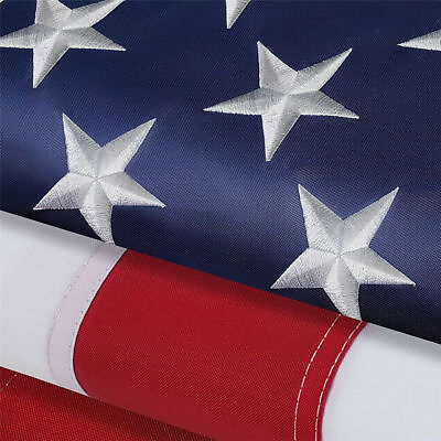 #ad American US Flag Heavy Duty Nylon Double Stitching Embroidered USA Banner Flags $21.99