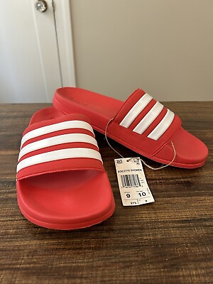 #ad Adidas Adilette Sandal Mens Size 9 Shower Slides GZ5923 Red White Sandals $14.99