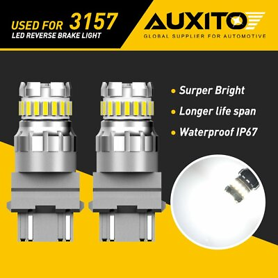 AUXITO 3157 3156 3057 4157 LED Reverse Brake Turn Signal Light Bulb 6500K White $11.59
