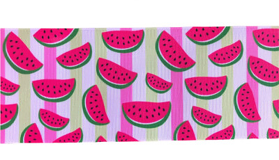 #ad 3” Inch Printed Grosgrain Ribbon 3 Yards Pink🍉 Watermelon $9.00