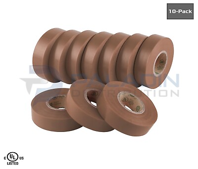 #ad PVC Electrical Tape Brown – 3 4″ x 60′ – 10 Pack UL Listed $19.95