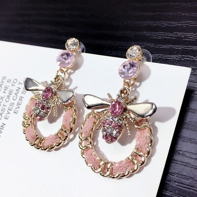 #ad Creative New Bee Pearls Luxury Jewelry Pendientes Earrings For Women Bee Drop $5.59