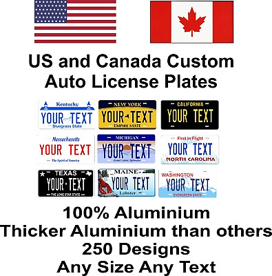 #ad Any State Any Text 250 Designs License Plate Personalized Custom Auto Car $18.40
