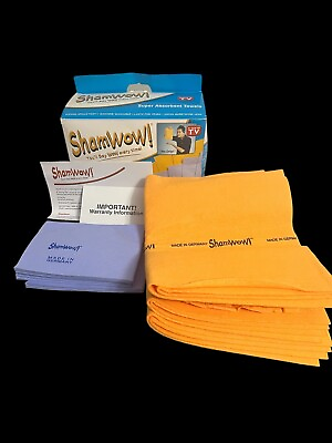 #ad ShamWoW Towels 8 Piece Lot of Original 4 Blue amp; Orange Cleaning Towel New In Box $39.95