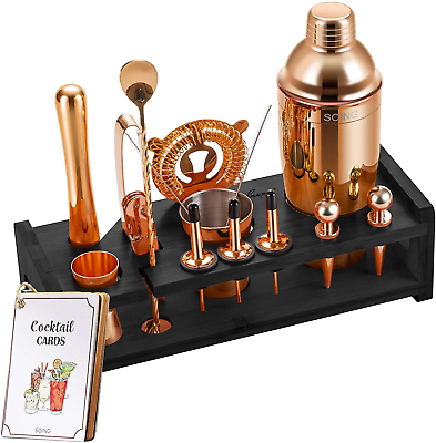 #ad 24 Piece Bartender Kit with StandPerfect Mixology Bar Kit Cocktail Shaker Set f $61.25