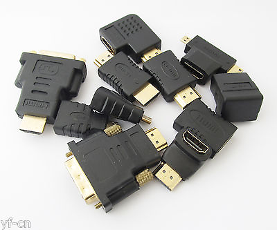 #ad 100pcs Multi type HDMI Male Female DVI D Converter Adapters Gold Plated $169.92