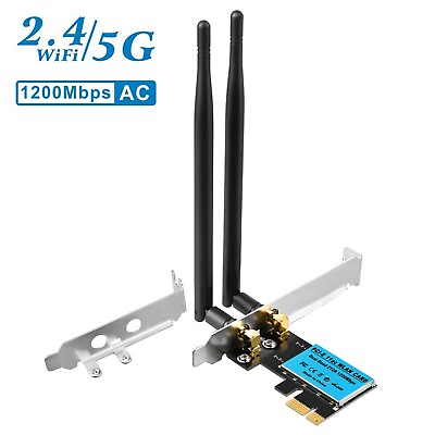 1200m Wireless Pcie Network Card 5G Dual Frequency PCI E Wireless Network Card $29.26