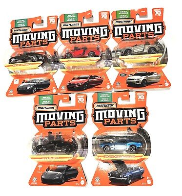 #ad 5 cars Complete Set 2023 Matchbox Moving Parts Mustang Tesla 70th anniversary $29.95