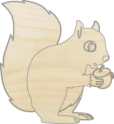 #ad Squirrel Laser Cut Out Wood Craft Shape ANML22 $2.05