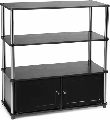 #ad Designs2Go Highboy TV Stand with Storage Cabinets and Shelves for Tvs up to 40 I $142.24