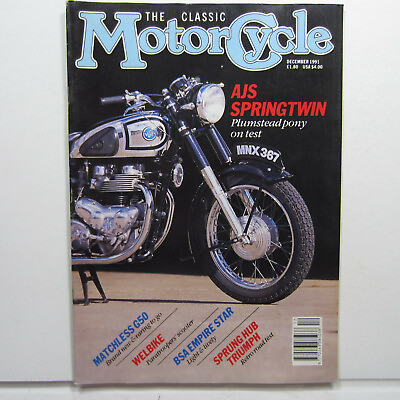 #ad Classic MotorCycle Magazine Dec 1991 Vol 18 No 12 AJS Model 20 #x27;37 BSA Empire $12.25