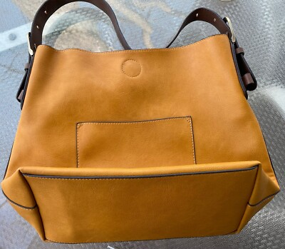 #ad Women Handbag Leather Purse Top Shoulder Satchel Tote Bag 12x16” Acorn Tan $15.00
