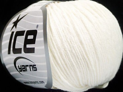 #ad 4 Skein Lot Organic Baby Cotton Yarn FREE SHIPPING Light 4x50g 115m White $27.00