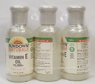 #ad SET OF 3 Sundown Naturals Pure Vitamin E Oil 70000iu 2.5oz x3 bottles 6 19 $18.99