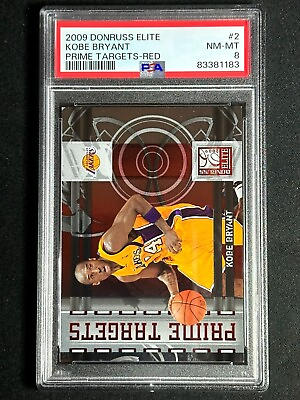 #ad 2009 Donruss Elite Prime Targets Red Kobe Bryant #2 PSA Graded Card Lakers SP $84.95