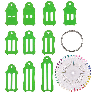 #ad Roll Sasher Tool Set 10 Size with 40pcs Quilting Pins amp; Storage Chain Green $11.58