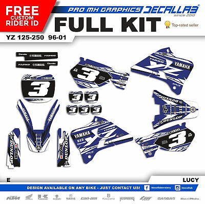 #ad YAMAHA YZ 125 YZ 250 1996 1998 1999 2001 MX Graphics Decals Stickers Decallab $99.99