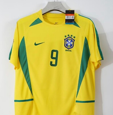 #ad Brazil 2002 WC Edition Home Kit Ronaldo 9 Jersey Retro El Fenómeno R9 $64.99