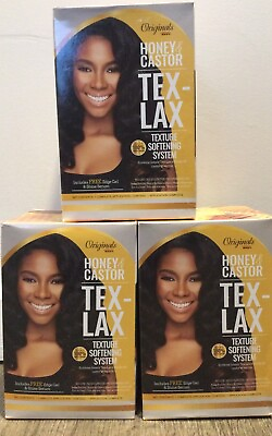 #ad Africa#x27;s Best Honey and Castor Tex Lax Hair Texture Softening System Pack of 3 $26.95