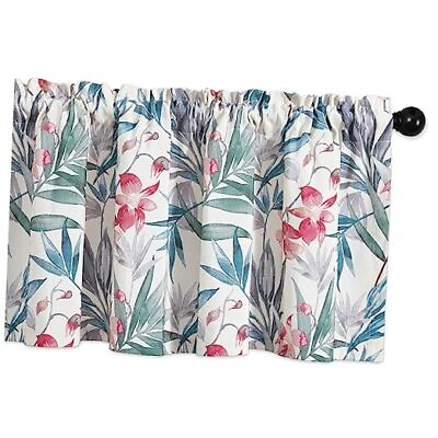 #ad Nature Leave and Floral Printed Curtains 52quot;W x 18quot;L One Panel Blossoming $30.87