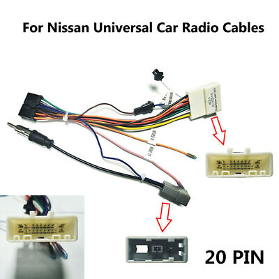 #ad Car Stereo 20PIN Wiring Harness Connector Android Power Cable Harness For Nissan $16.10