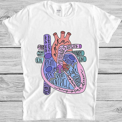 #ad Anatomy of Heart Healthy Life Vegan Vegetarian Meme Music Gift Tee T Shirt M913 GBP 6.35