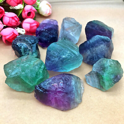 #ad 100g Natural Rough Fluorite Healing Stone Quartz Crystal Specimen Mineral Rock.. $2.32