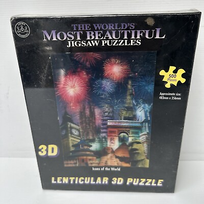 #ad New Icons of the World Lenticular 3D Jigsaw Puzzle 500 Pieces Crown amp; Andrews AU $20.00