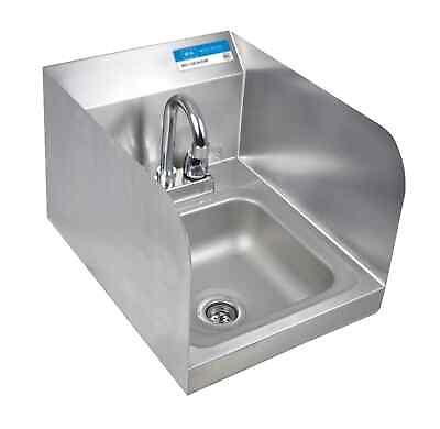#ad BK Resources Stainless Hand Sink with Faucet Drain amp; Side Splash NSF $229.35