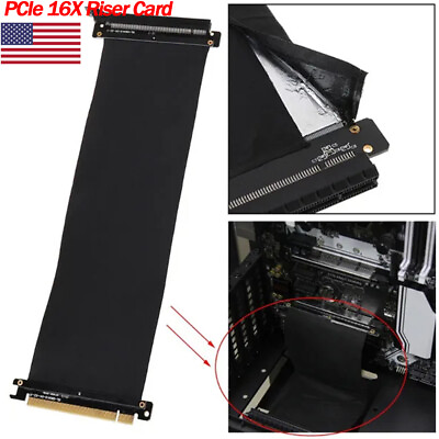 PCIe 3.0 16X Extension Cable Cord 180 Degree PCI Express 16X Flexible Riser Card $11.96