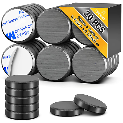 #ad 20Pack Magnets for Crafts with Adhesive Backing round Disc Magnets Strong Stick $11.33