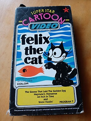 #ad Super Star Cartoon Video Felix the Cat 4 SHOWS COLOR VHS PROGRAM 7 $88.77