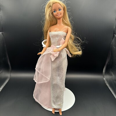 #ad Barbie doll Mattel 11.5” inch Blonde Fancy Gala Dress Fashion $9.99