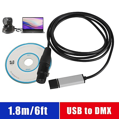 #ad USB to DMX Interface Adapter DMX512 Stage Light Controller Cable For Computer PC $17.98