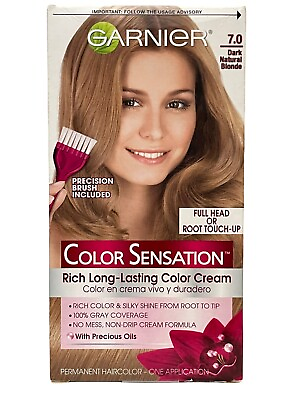 #ad Garnier Color Sensation 7.0 Dark Natural Blonde Permanent Hair Color Cover Gray $11.93