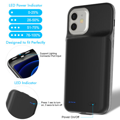 #ad Battery Charger Charging Case Power Bank Cover For iPhone 12 Mini $21.89