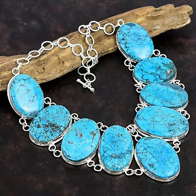 #ad Tibetan Turquoise Gemstone 925 Sterling Silver Jewelry Charm Necklace 18quot; O331 $27.06