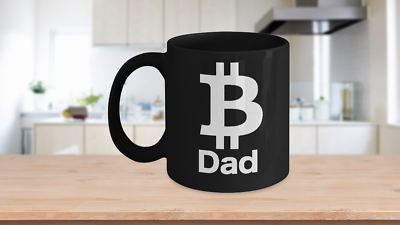 #ad Bitcoin Dad Mug Black Coffee Cup Cryptocurrency Altcoin BTC Investor Trader $25.97
