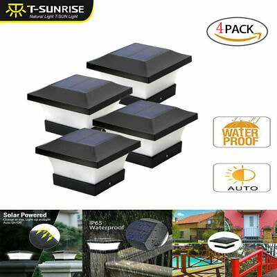 #ad 1 2 4PACK LED Solar Post Deck Cap Fence LED Light For 4quot;x4quot; PVC Post *US STOCK* $46.79