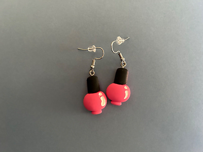 #ad super pink nail polish drop earrings on French wires new $5.99