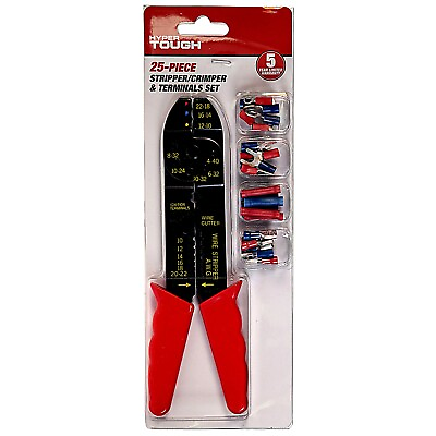 #ad Wire amp; Cable Stripper Crimper Tool with 25 Piece Cable Terminal Connectors Set $12.80