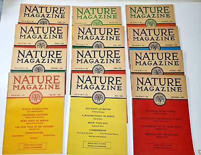 #ad 12 Issue Lot NATURE MAGAZINE 1936 Complete Excellent Condition $79.00