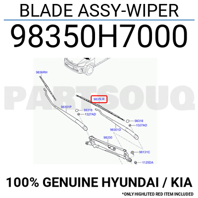 #ad 98350H7000 Genuine Hyundai KIA BLADE ASSY WIPER $26.29