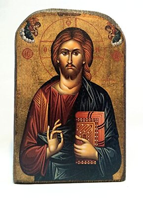 #ad Handmade Wooden Greek Christian Orthodox Mount Athos Icon of Jesus Christ Mp2 5 $25.26