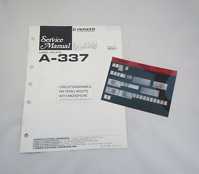 #ad Pioneer A 337 Microfiche Service Manual Original Repair Book Amp Amplifier OEM $8.49