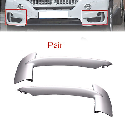 #ad New Pair Front Bumper Lower Grille Trim Cover Fit for BMW X5 2014 2017 Silver US $34.85